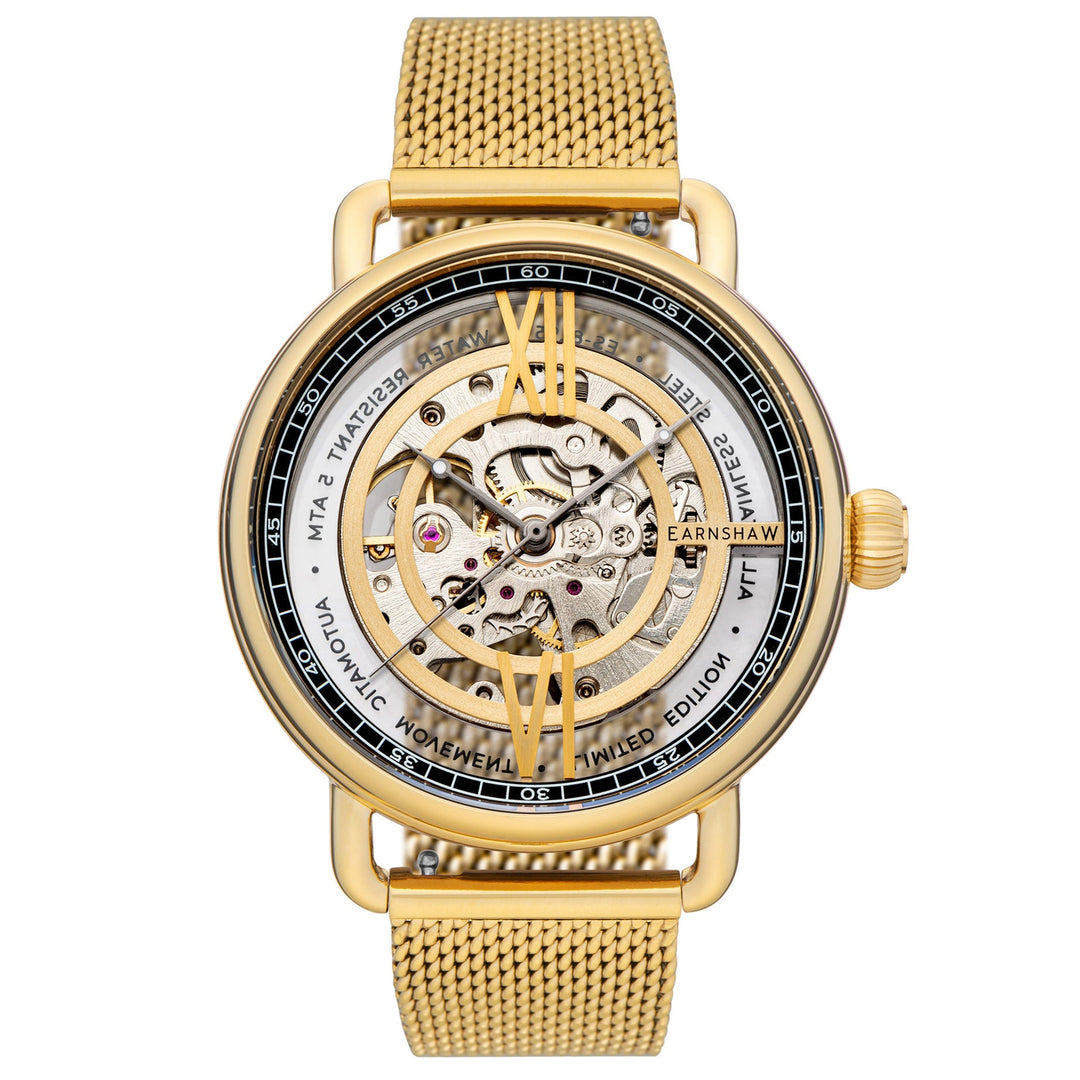 Earnshaw Investigator Floating Skeleton Automatic Yellow Gold