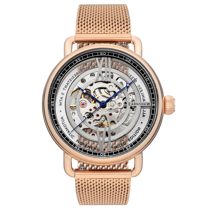 Earnshaw Investigator Floating Skeleton Automatic Rose Gold
