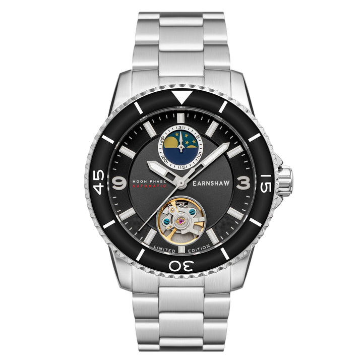 Earnshaw Prevost Moon Phase Open Heart Automatic Black