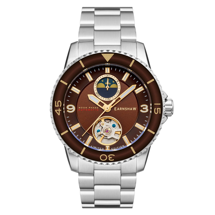 Earnshaw Prevost Moon Phase Open Heart Automatic Deep Caramel