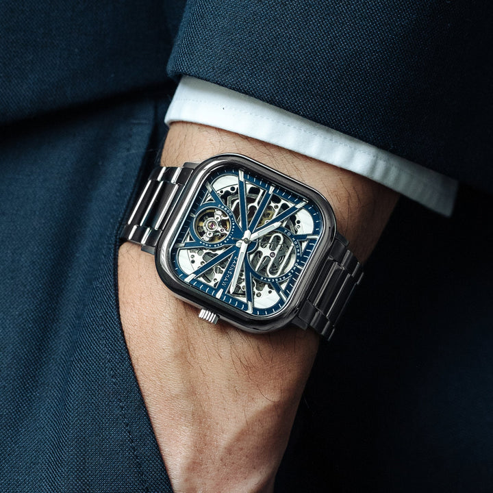 Earnshaw Paxton High Beat 72 Hour Power Reserve Skeleton Automatic Blue