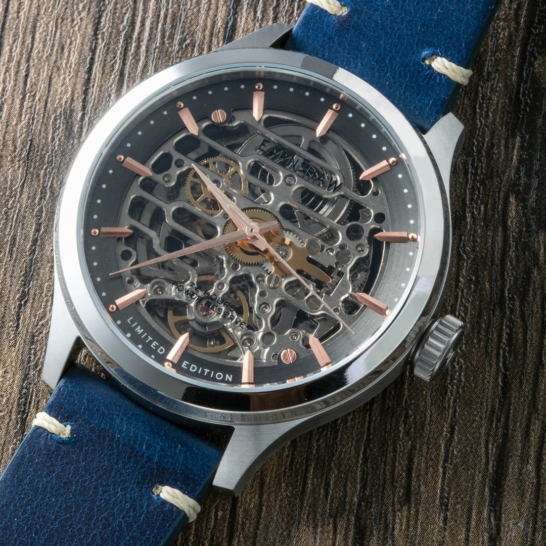 Earnshaw Baron High Beat 72 Hour Power Reserve Skeleton Automatic Republic Blue