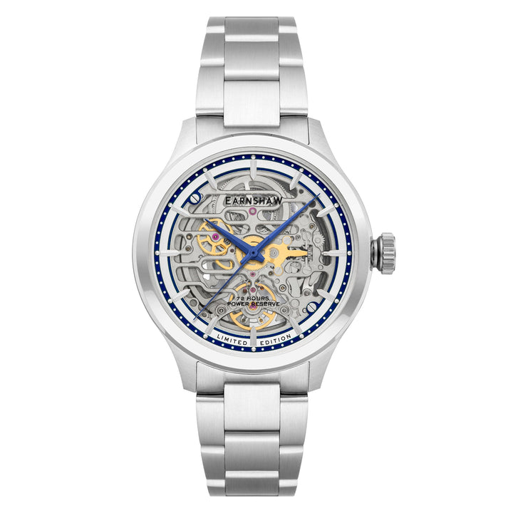 Earnshaw Baron High Beat 72 Hour Power Reserve Skeleton Automatic Blue