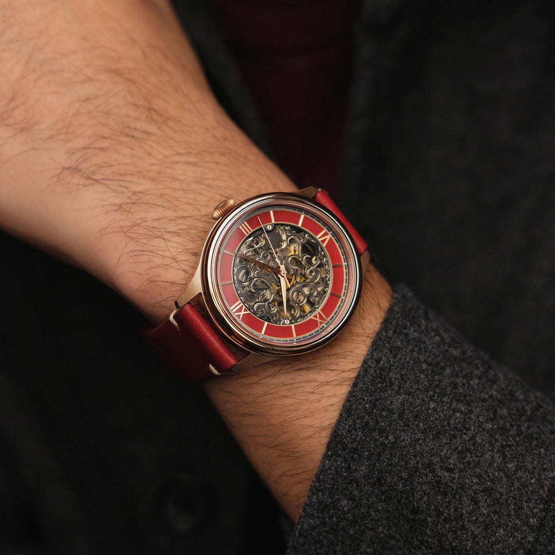 Earnshaw Baron Skeleton Automatic Bordeaux