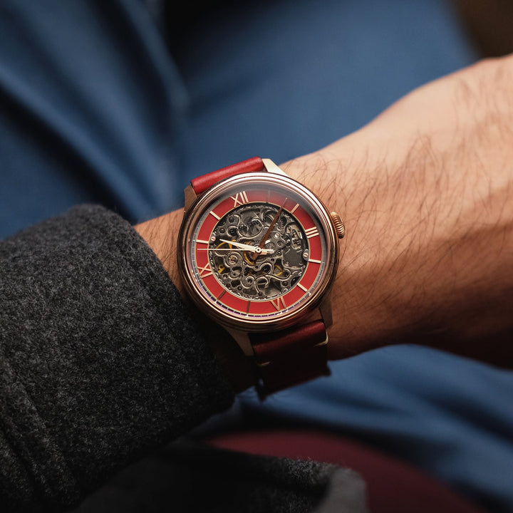 Earnshaw Baron Skeleton Automatic Bordeaux