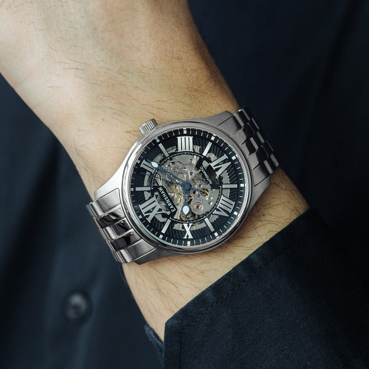 Earnshaw Simpson Skeleton Automatic Caspian Black