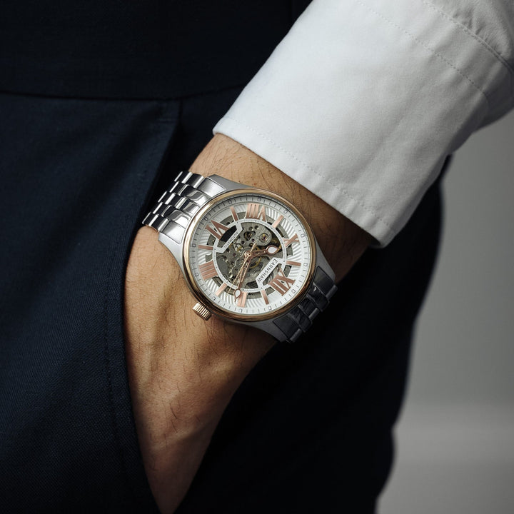 Earnshaw Simpson Skeleton Automatic Steely Rose