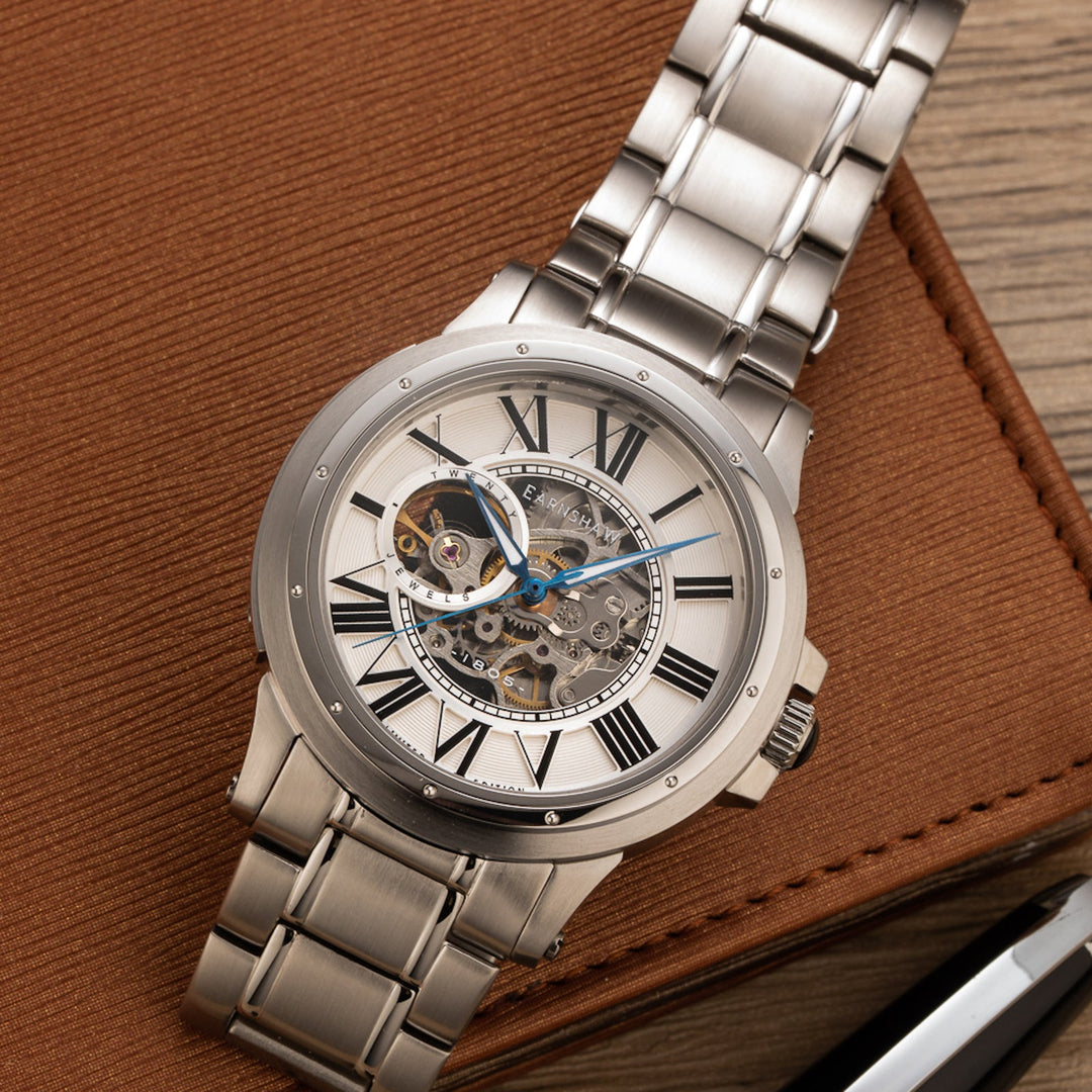 Earnshaw Comet Open Heart Skeleton Automatic Mercury