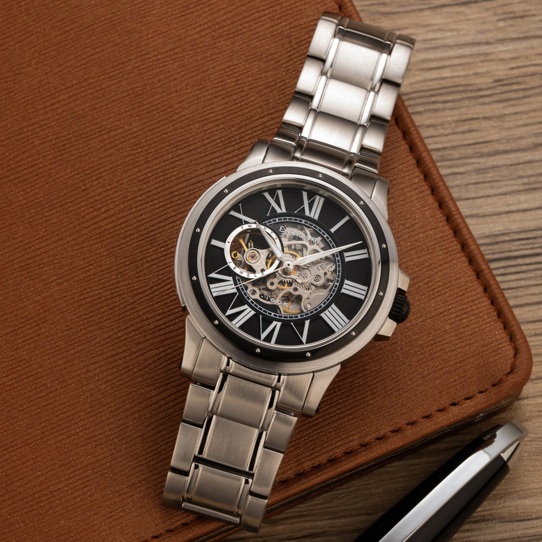 Earnshaw Comet Open Heart Skeleton Automatic Machine Grey