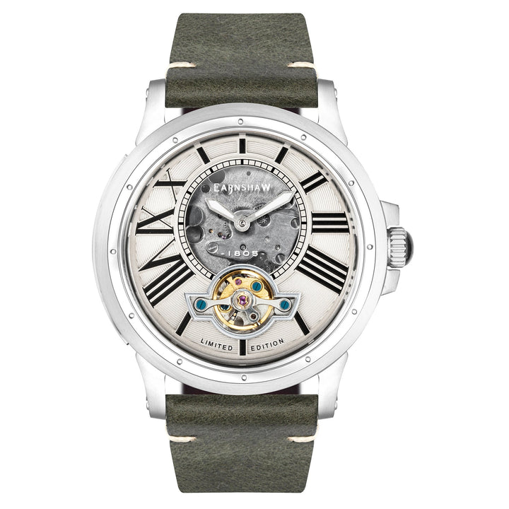 Earnshaw Bertha Open Heart Skeleton Automatic Cream