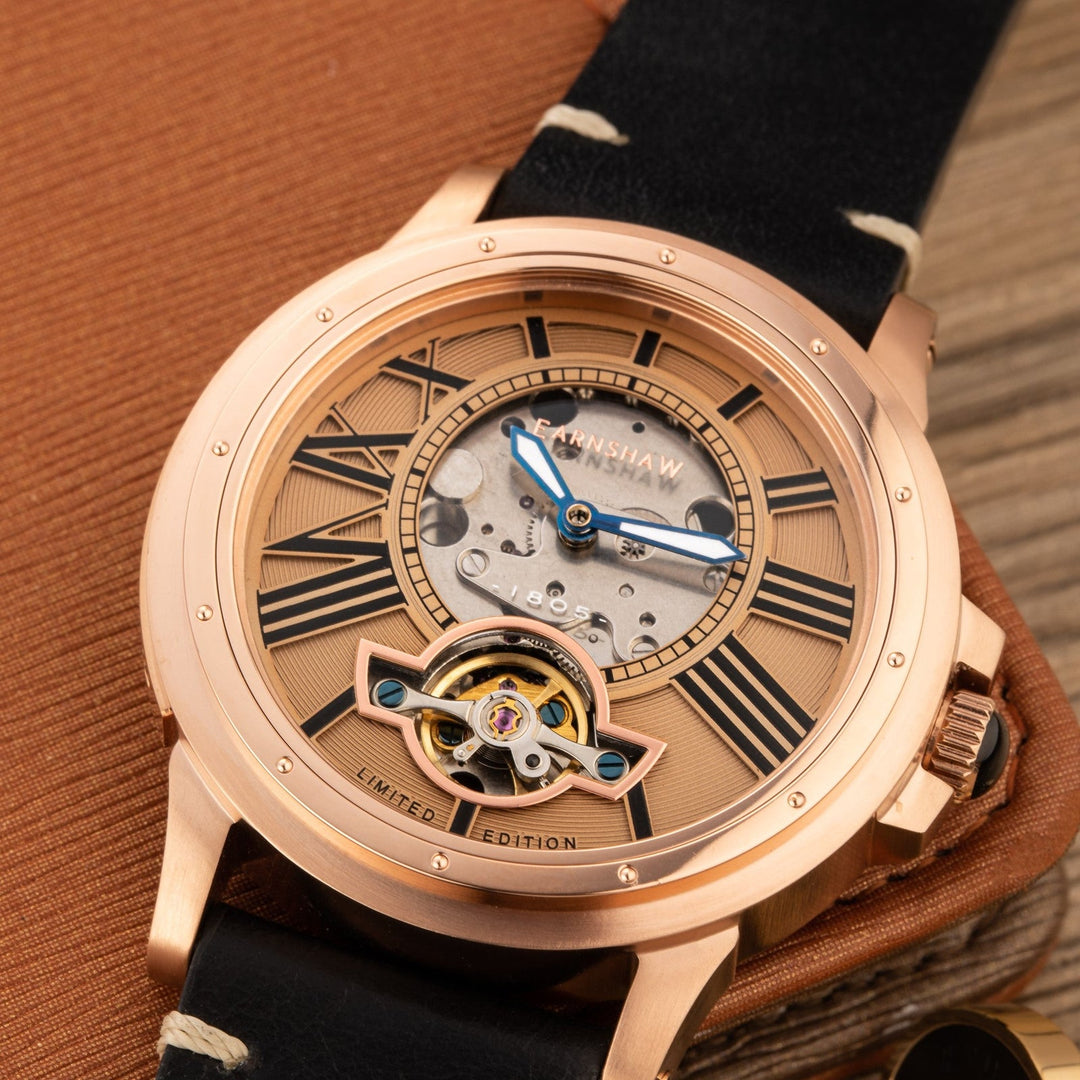 Earnshaw Bertha Open Heart Skeleton Automatic Copper