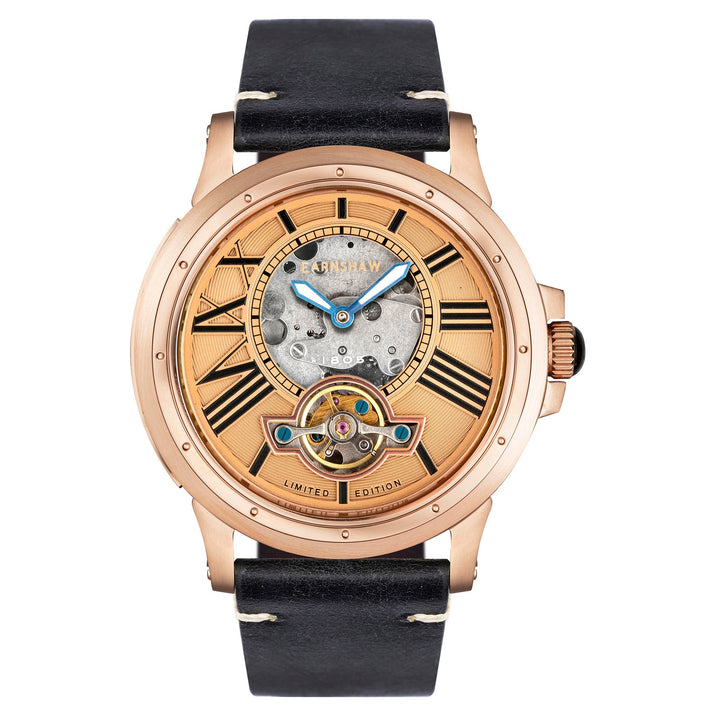 Earnshaw Bertha Open Heart Skeleton Automatic Copper