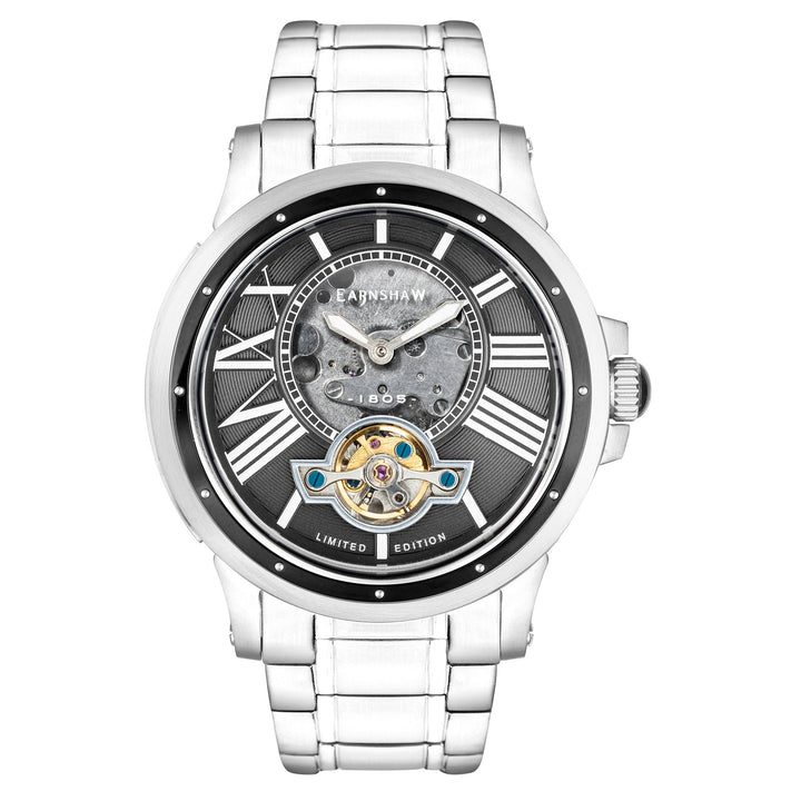 Earnshaw Bertha Open Heart Skeleton Automatic Grey