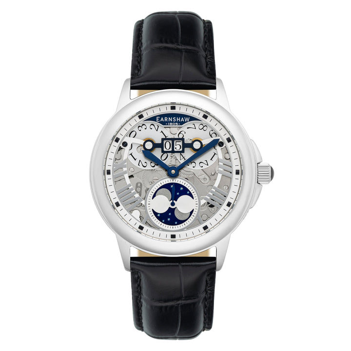 Earnshaw Waterhouse Grand Date Sun Moon Skeleton Automatic Classic Silver