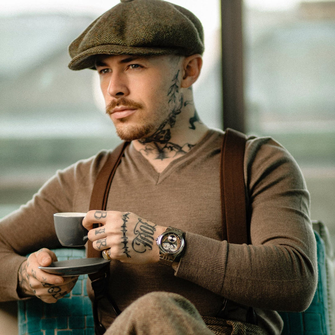 Earnshaw Waterhouse Grand Date Sun Moon Skeleton Automatic Rose