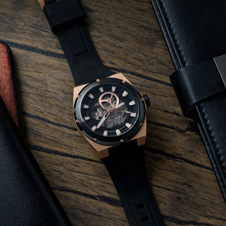 Earnshaw Armstrong Open Heart Mechanical Automatic Rose Gold