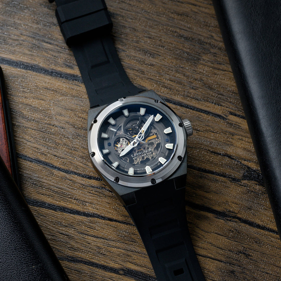 Earnshaw Armstrong Open Heart Mechanical Automatic Black Storm