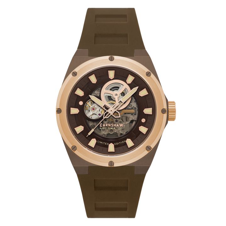 Earnshaw Armstrong Open Heart Mechanical Automatic Caramel Gold