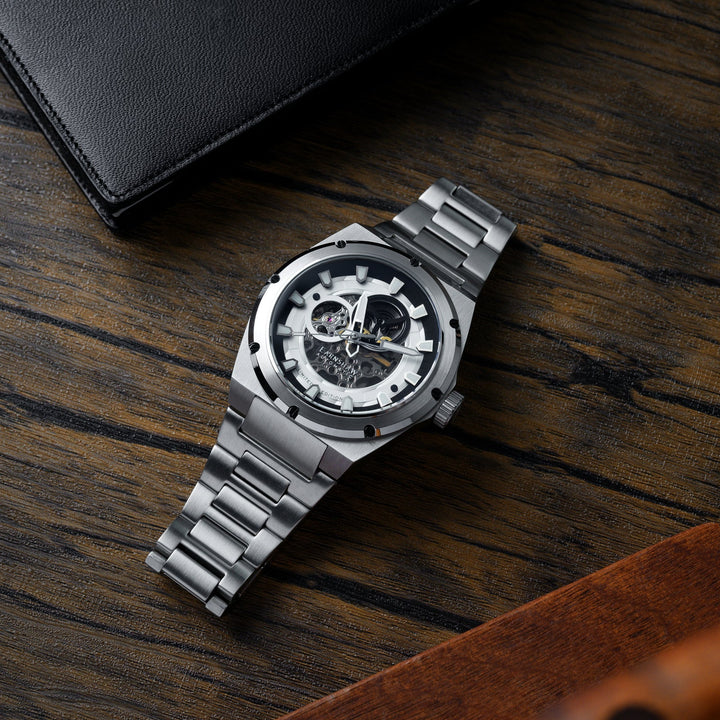 Earnshaw Armstrong Open Heart Mechanical Automatic Silver White