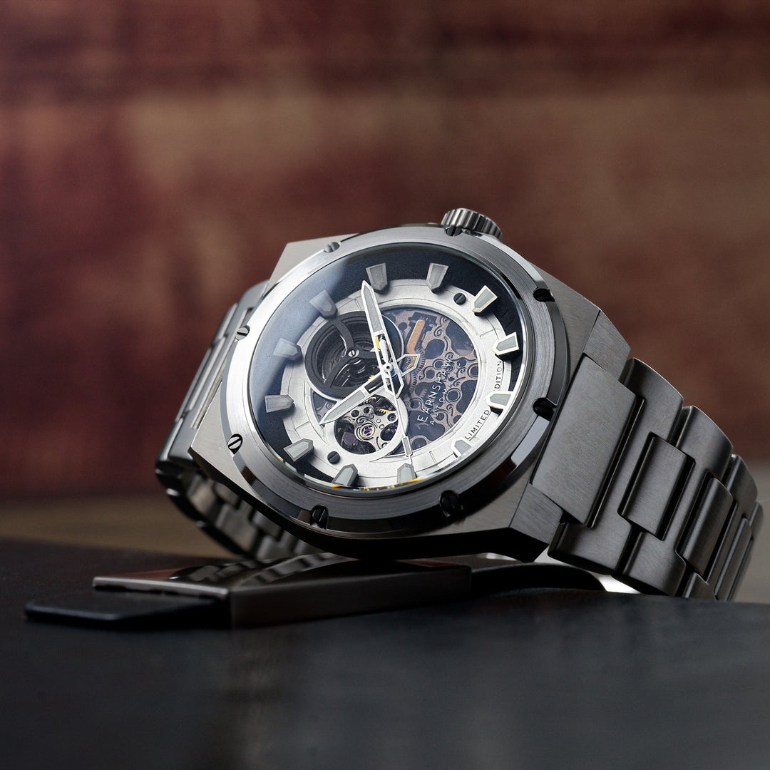 Earnshaw Armstrong Open Heart Mechanical Automatic Silver White