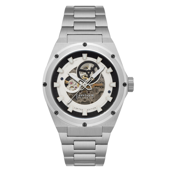Earnshaw Armstrong Open Heart Mechanical Automatic Silver White