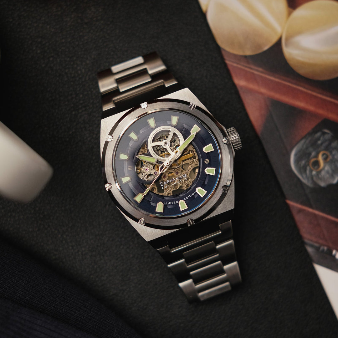 Earnshaw Armstrong Open Heart Mechanical Automatic All Black