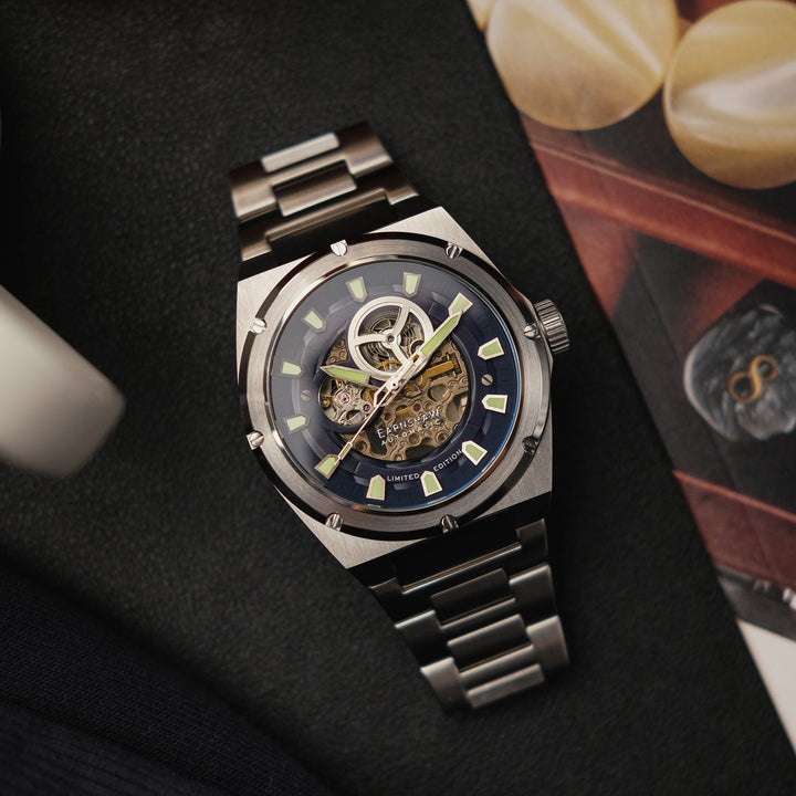 Earnshaw Armstrong Open Heart Mechanical Automatic All Black