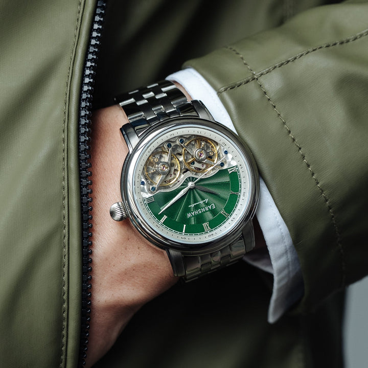 Earnshaw Longitude Double Barrel Mechanical Automatic Semi Green