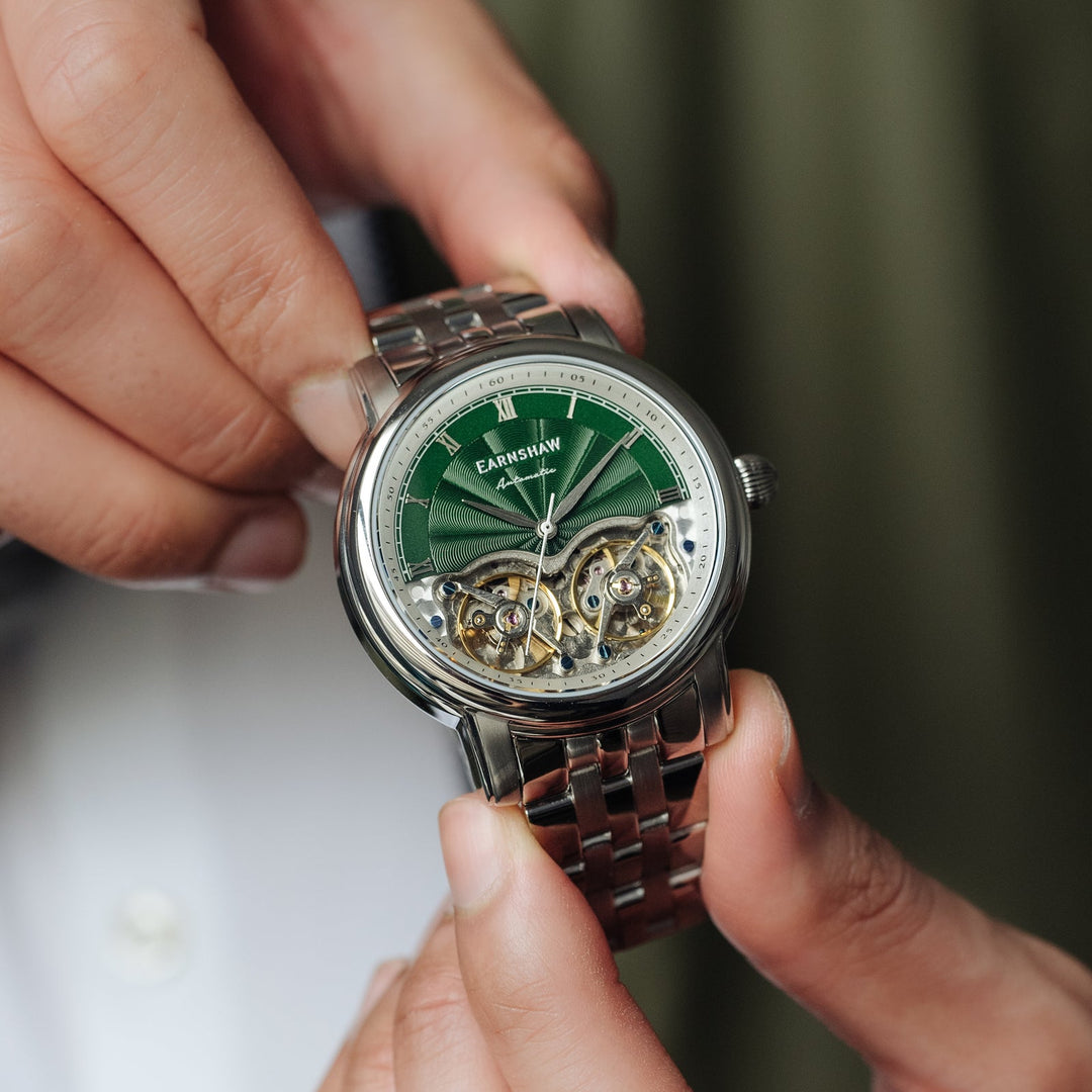 Earnshaw Longitude Double Barrel Mechanical Automatic Semi Green