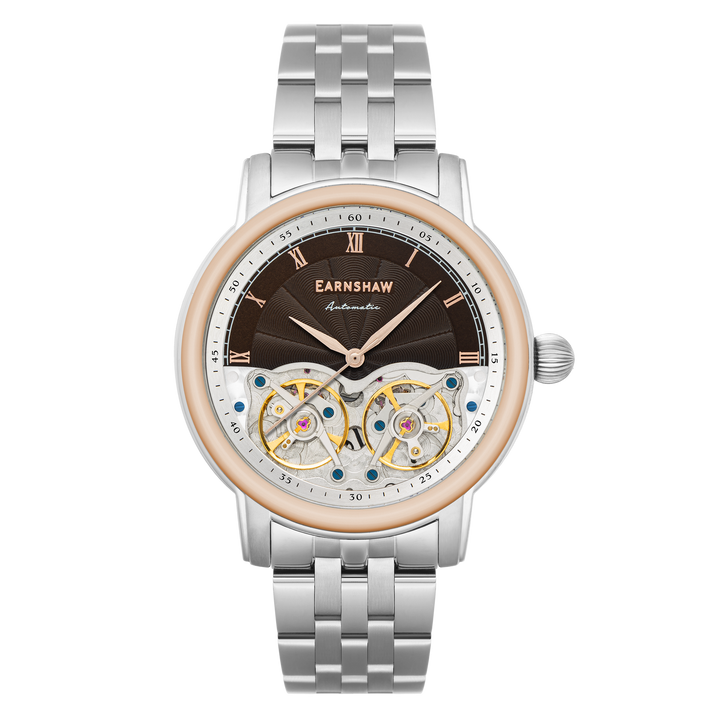 Earnshaw Longitude Double Barrel Mechanical Automatic Rose Gold
