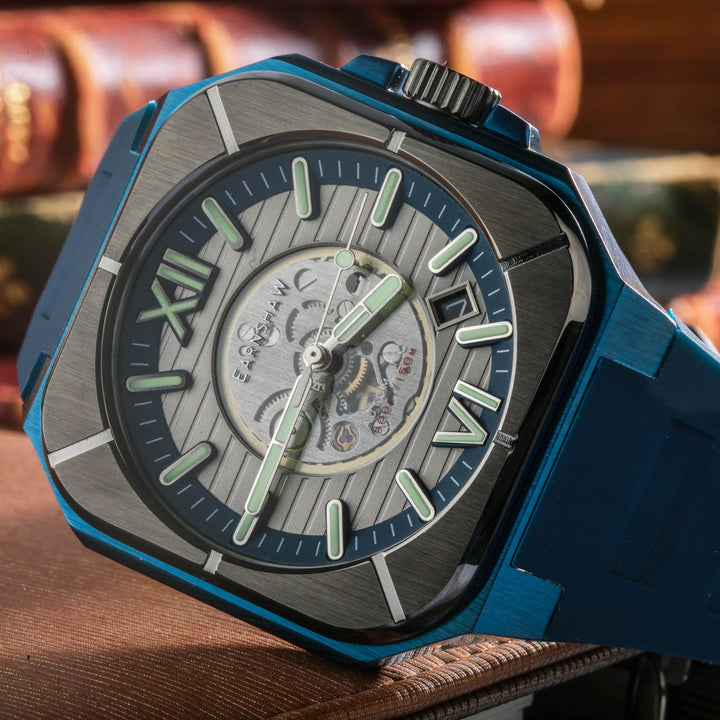 Earnshaw Armoury Skeleton Automatic Petroleum Blue