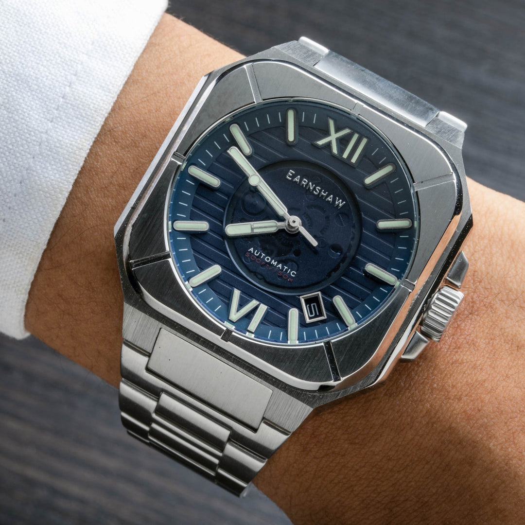 Earnshaw Armoury Skeleton Automatic Sea Blue