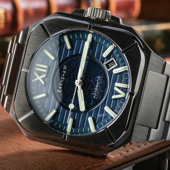 Earnshaw Armoury Skeleton Automatic Sea Blue