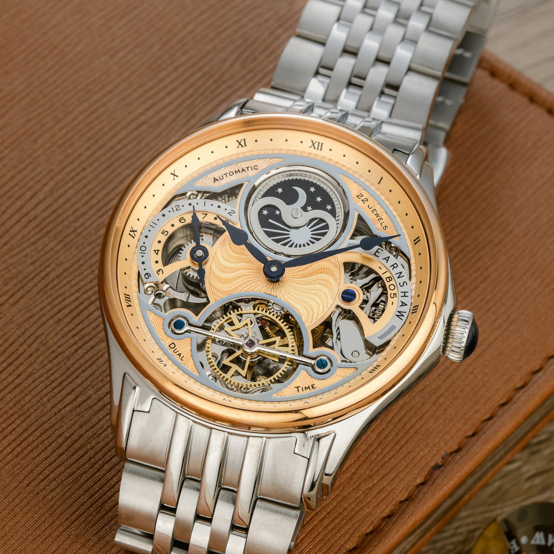 Earnshaw Nasmyth Sun Moon Dual Time Automatic Yellow Gold