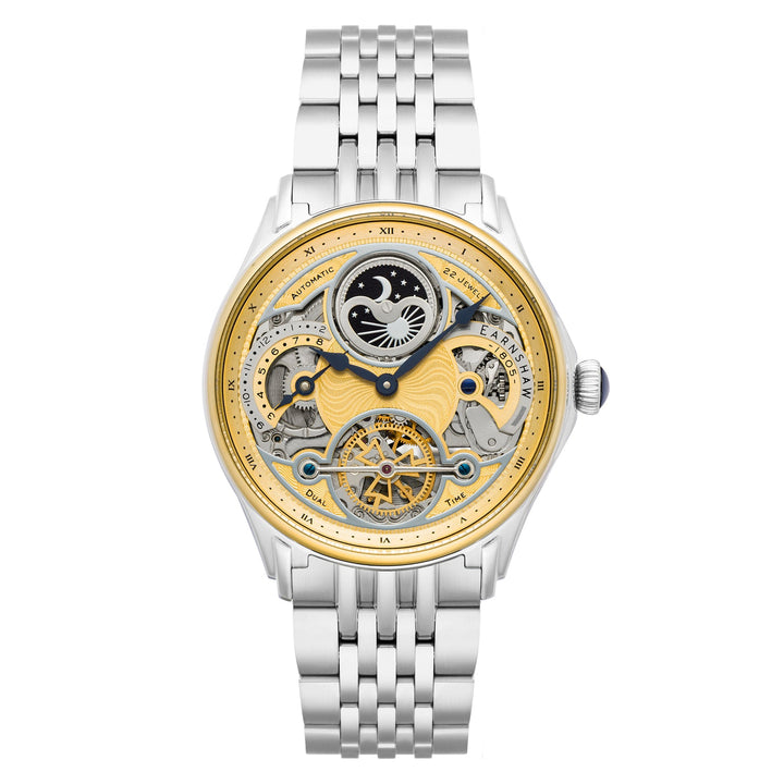 Earnshaw Nasmyth Sun Moon Dual Time Automatic Yellow Gold