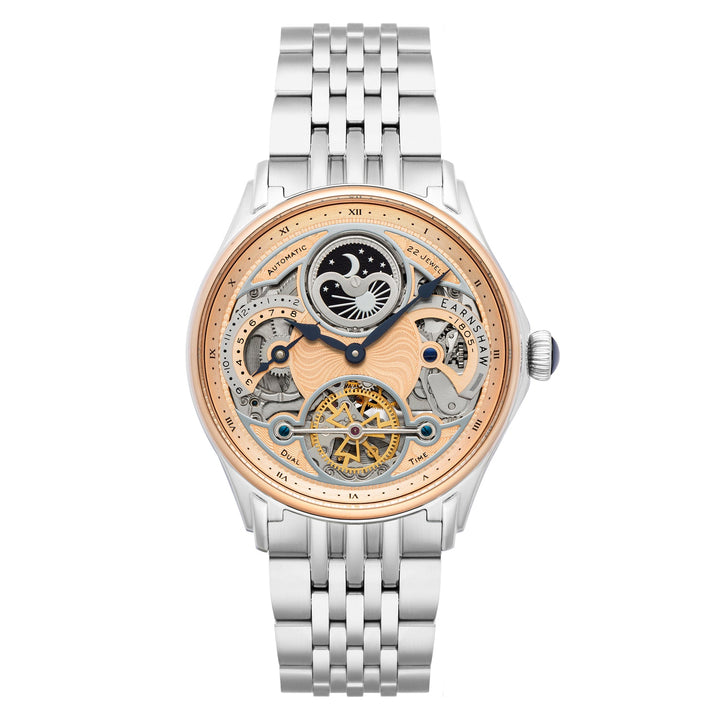 Earnshaw Nasmyth Sun Moon Dual Time Automatic Rose Gold