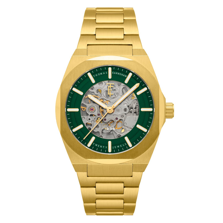 Earnshaw Fowler Skeleton Automatic Green Gold