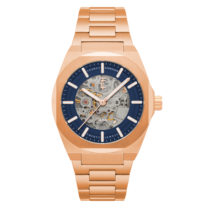 Earnshaw Fowler Skeleton Automatic Rose Blue