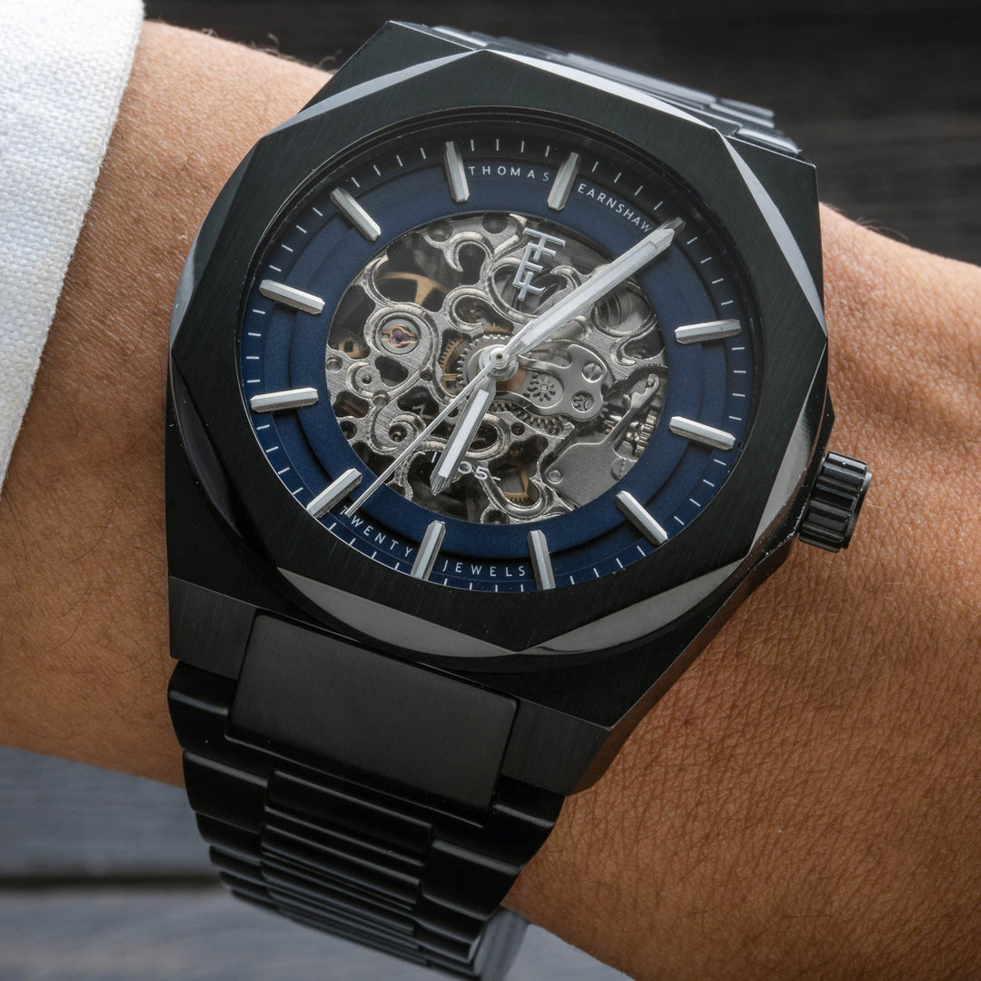 Earnshaw Fowler Skeleton Automatic Black Blue