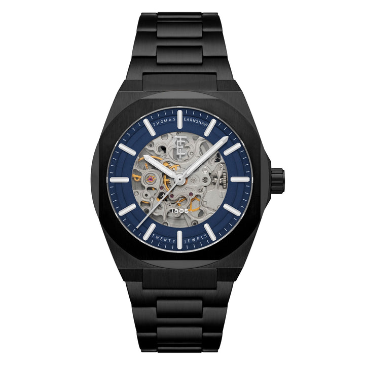 Earnshaw Fowler Skeleton Automatic Black Blue