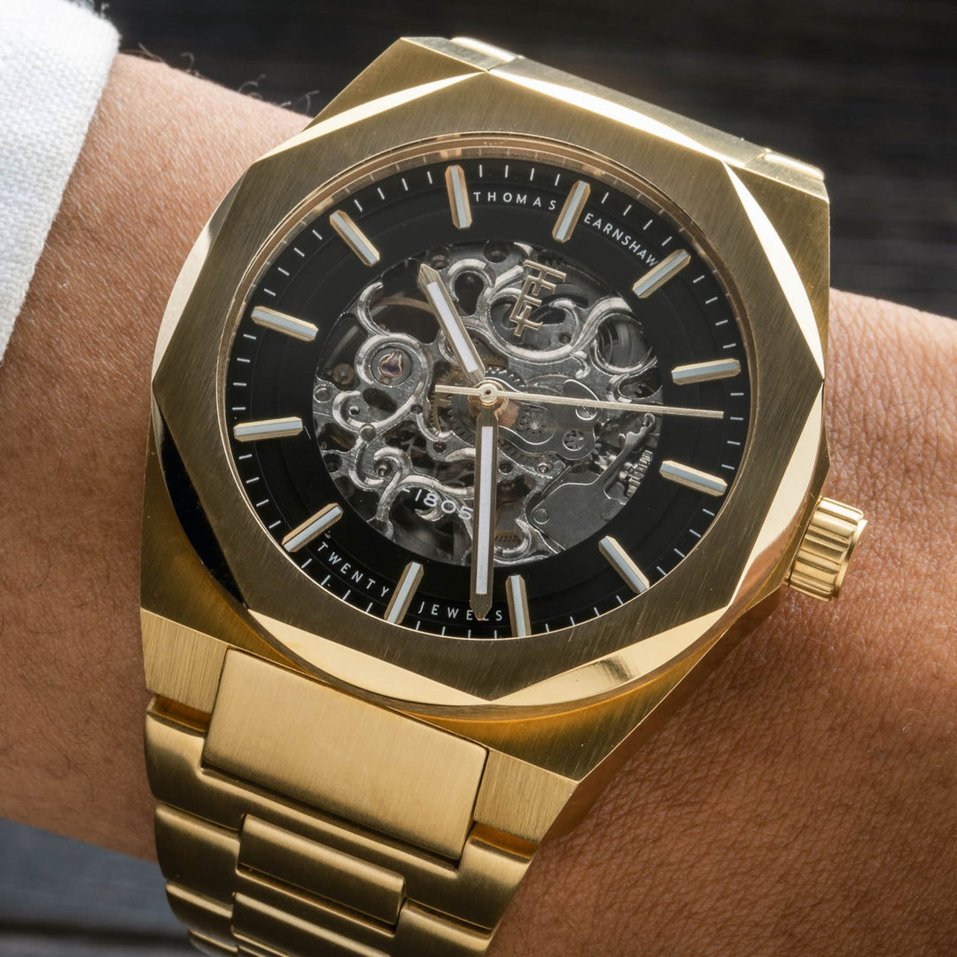 Earnshaw Fowler Skeleton Automatic Yellow Gold
