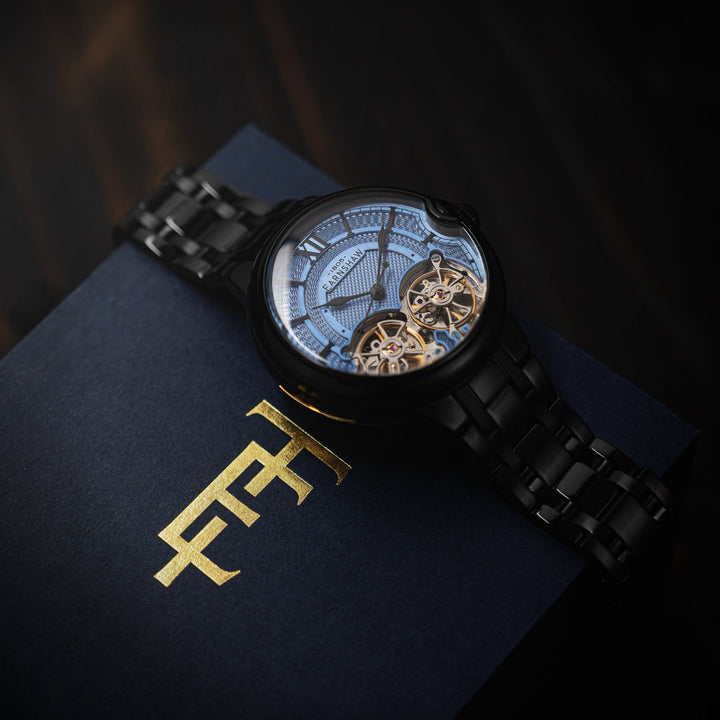 Earnshaw Barallier Dual Open Heart Automatic Sea Blue