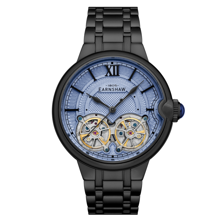 Earnshaw Barallier Dual Open Heart Automatic Sea Blue