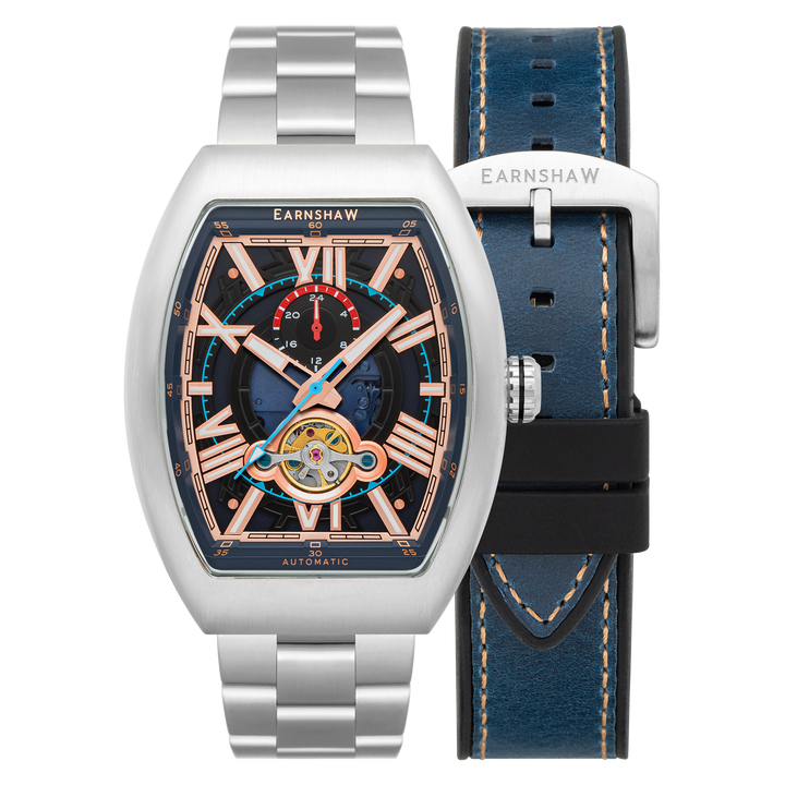 Earnshaw Supremacy 24 Hour Open Heart Automatic Danube Blue