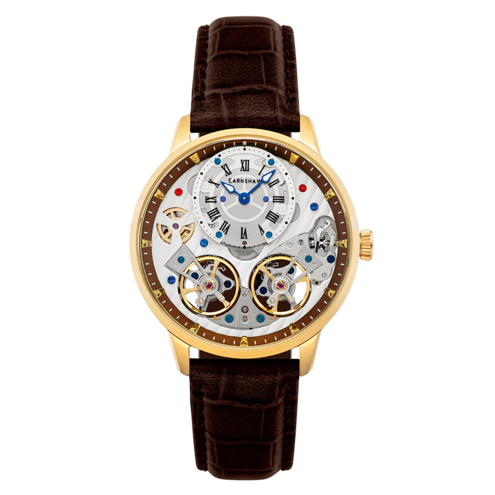 Earnshaw Brewster Double Barrel Automatic Mahogany Gold