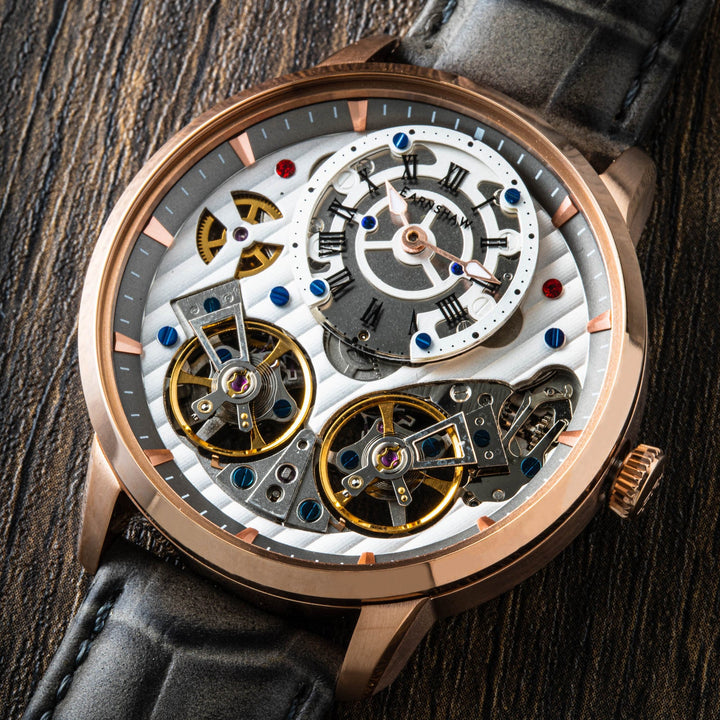 Earnshaw Brewster Double Barrel Automatic Rose Grey