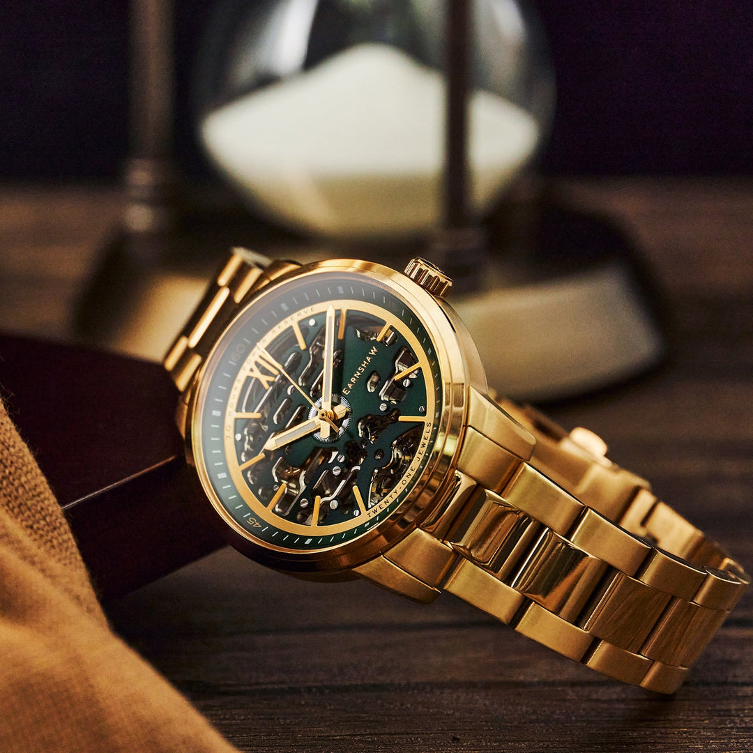 Earnshaw Babbage High Beat 72 Hour Power Reserve Skeleton Automatic Yellow Gold