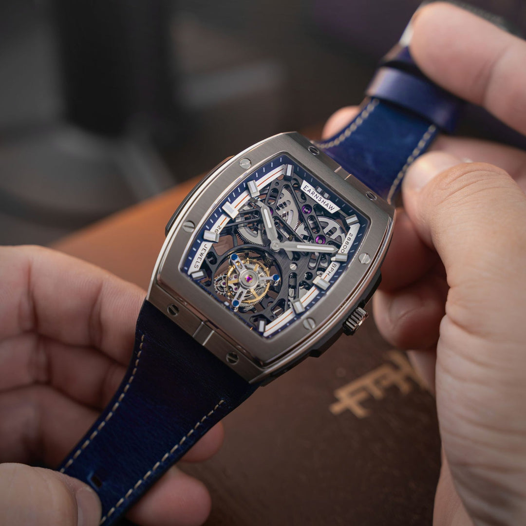 Earnshaw Invincible Tourbillon Tonneau Limited Edition Regent Blue