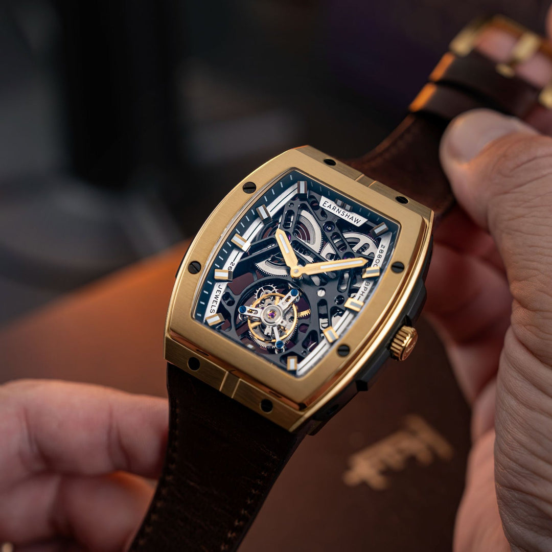 Earnshaw Invincible Tourbillon Tonneau Limited Edition Aurum Gold