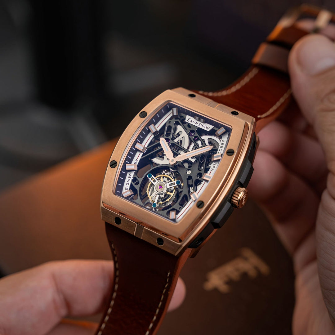 Earnshaw Invincible Tourbillon Tonneau Limited Edition Rose Brown